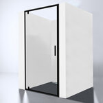 b design nisdeur 700x2000mm zwart profiel helder glas 8mm nano