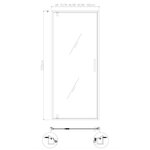 b design nisdeur 700x2000mm zwart profiel helder glas 8mm nano