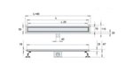 rvs douchegoot met flens maat 700x70x67mm standaard rooster