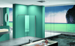 eco inloopdouche met muurprofiel maat1100x2000mm aluminium profiel helder glas 8mm nano
