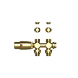 THERMOSTATISCHE RADIATORKRAAN MUUR EN VLOER GEBORSTELD GOUD 1/2MX16/2 M30