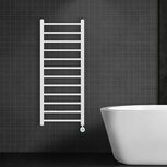 blr handdoekradiator maat 1200x500mm 413 watt kleur wit uitvoering elektrisch