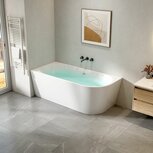 creavit back to wall ligbad maat 1700x780x580mm uitvoering links kleur glans wit