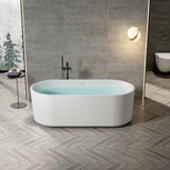 creavit vrijstaand ligbad maat 1700x800x580mm uitvoering met verticale strepen kleur mat wit