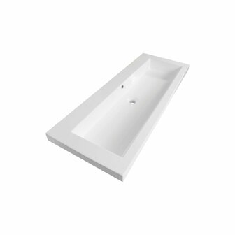 meubel wastafel 1196x457x50mm met 2 kraangaten kleur wit