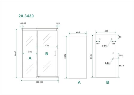 wiesbaden softclose 2.0 schuifdeur 900x2000mm chroom helder glas