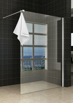 Sita inloopdouche met handdoekhouder 100x200 cm chroom/8 mm helder glas met Nano coating