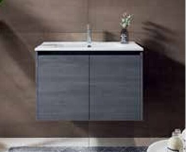 riho porto badmeubel 60x45cm blad glans wit onderkast grijs eiken 
