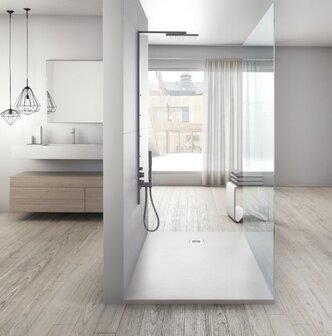 nuovvo slate douchebak solid surface maat 1400x900x30mm kleur mat wit