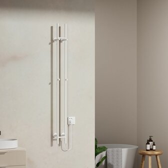 BELRAD ELEKTRISCHE STAAFHANDDOEKDROGER - DUBBEL - MET DIGITALE, PROGRAMEERBARE THERMOSTAAT - 120W - &Oslash;2,MM - 1500X168X127MM
