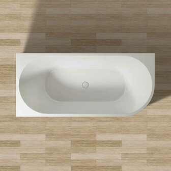 creavit back to wall ligbad maat 1800x800x580mm uitvoering rechts kleur glans wit