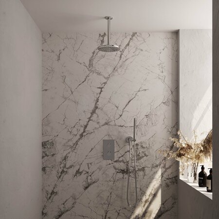 brauer inbouw thermostatische regendoucheset 3 weg plafondarm en staafhanddouche