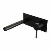 brauer black edition pvd inbouw wastafelkraan met rechte uitloop en afdekplaat