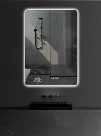 crea spiegel 600x800mm met verdekte led verlichting en anti condens