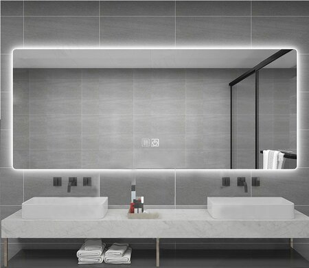 crea spiegel 1600x600mm met verdekte led verlichting en anti condens