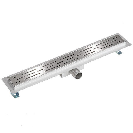 rvs douchegoot met flens maat 700x70x67mm standaard rooster