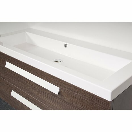 meubel wastafel 996x457x50mm met 2 kraangaten kleur wit