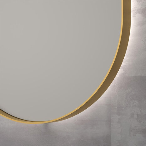 INK SP21 Spiegel - 500x1000mm - LED onder en boven colour changing - dimbaar - in stalen kader -  Mat goud