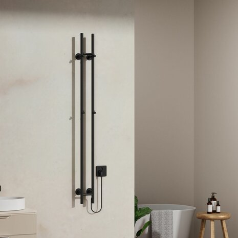 BELRAD ELEKTRISCHE STAAFHANDDOEKDROGER - DUBBEL - MET DIGITALE, PROGRAMEERBARE THERMOSTAAT - 120W - Ø2,MM - 1500X168X127MM