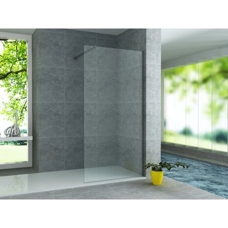 aloni inloopdouche 900x2000mm helder veiligheidsglas 8mm met stabilisatiestang wand