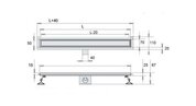rvs douchegoot met flens maat 700x70x67mm standaard rooster