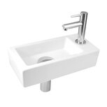 fontein pack mini block rechts maat 360x180x90mm kleur wit chroom fontein pack mini block rechts maat 360x180x90mm kleur wit chroom