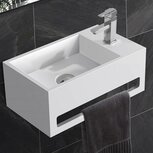 solid fontein met handdoekrek rechts maat 356x203x159mm kleur mat wit solid fontein met handdoekrek rechts maat 356x203x159mm kleur mat wit