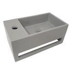 solid fontein met handdoekrek links maat 356x203x159mm kleur beton solid fontein met handdoekrek links maat 356x203x159mm kleur beton