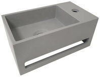 solid fontein met handdoekrek rechts maat 356x203x159mm kleur beton solid fontein met handdoekrek rechts maat 356x203x159mm kleur beton