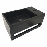 solid fontein met handdoekrek rechts maat 356x203x159mm kleur mat zwart solid fontein met handdoekrek rechts maat 356x203x159mm kleur mat zwart