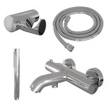 brauer opbouw thermostatische opbouw badmengkraan + badset staafhanddouche brauer opbouw thermostatische opbouw badmengkraan + badset staafhanddouche